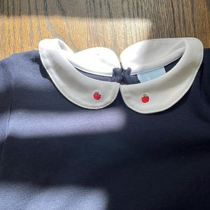 Bella bliss Peter Pan collar with apple embroidery